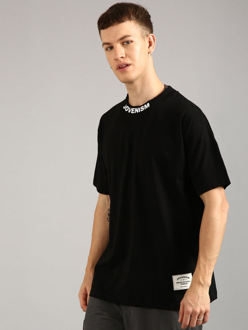 Black Printed Oversized T-Shirt